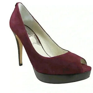 Michael Kors York Suede Platform Peep Toe size 7M